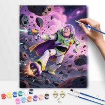 Disney Buzz Lightyear handmade diy oil painting digital painting kit home living room entrance decoration hanging painting 50x70cm pink