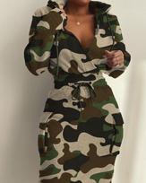 Europe and the United States popular new women's clothing sexy V-neck hip-wrapped hooded dress L gray