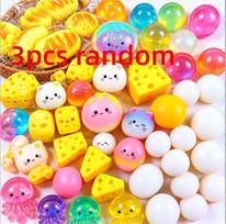 Assorted Squishy Blind Box Toys 100+Pcs Surprise Stress Relief Figures Includes Giant Yellow Gorilla Moai Head Panda Rabbit