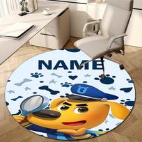 Personalized S-Sheriff Labrador Round Chair Office Rug - Perfect for Mat, Office Chair & More - Ideal Gift for Birthdays and Holidays 80cmx80cm