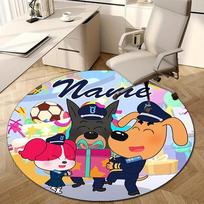 Personalized S-Sheriff Labrador Round Chair Office Rug - Perfect for Mat, Office Chair & More - Ideal Gift for Birthdays and Holidays 80cmx80cm