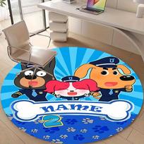 Personalized S-Sheriff Labrador Round Chair Office Rug - Perfect for Mat, Office Chair & More - Ideal Gift for Birthdays and Holidays 150cmx150cm
