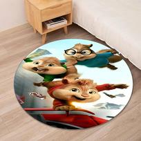 Alvin and the Chipmunks Printed Round Rug Carpet Chair Rug Area Rug Entryway Doormats,for Office Chair Living Room Bedroom Kitchen Room. 80cmx80cm
