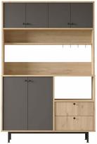 Daugiafunkcinė virtuvės spinta Kalune Design RE5-W, antracito sp./ąžuolo sp., 35.5 cm x 120 cm x 180 cm