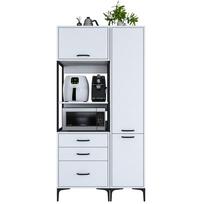 Laisvai pastatoma virtuvės spintelė Kalune Design JE143, balta sp., 100 cm x 40 cm x 198.6 cm