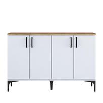 Komoda Kalune Design JE162, balta sp./riešuto sp., 78.6 cm x 40 cm x 120 cm