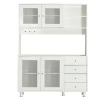 Laisvai pastatoma virtuvės spintelė Kalune Design Grano, balta sp., 140 cm x 40 cm x 187 cm