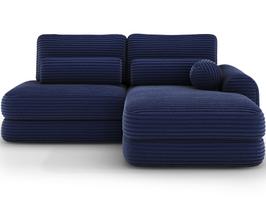 Kampinė sofa - lova Ripeli, tamsiai mėlyna (navy) sp., dešininė, 175 x 217 cm x 96 cm