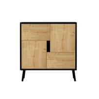 Spintelė Kalune Design Darien, juoda sp./safyro ąžuolas sp., 76.5 cm x 35 cm x 79.5 cm
