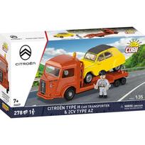 Konstruktorius Cobi Citroen Type H Car Transporter & 2CV Type AZ 24627, 278 vnt., įvairių spalvų