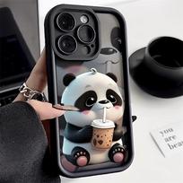 Mielas panda silikoninis telefono dėklas, skirtas iPhone 11 13 16 Pro Max 15 14 12 XS X XR 7 8 Plus SE 16promax 15promax, atsparus smūgiams, Funda dangtelis For iPhone13