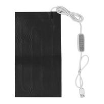 Temperatūrą reguliuojantis šildomasis kilimėlis 4 pavarų USB maitinimas Vandeniui atsparus Elektrinis audinio šildytuvas DC5V 10x20cm/3.94x7.87in white