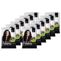 Nisha Natural Henna Powder Hair Color Natural Black Herbal Conditioning Dye For Soft Shiny Hair Men Women 25g X  Pack OF 12 gray