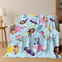 2026 New Cartoon Gabbys Dollhouse Girl Gift Flannel Blanket,Warm and Cozy Soft Throw Blanket for Home Bedroom Bed Sofa Cover Kid 75x90cm white