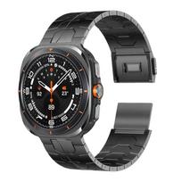 Magnetic clasp Strap for Samsung Galaxy Watch 7 Ultra 47mm Stainless steel Wristband for Samsung Watch 7 Ultra 47mm Metal Strap watch7 ultra gray