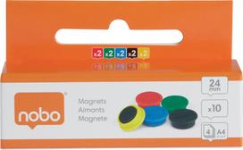 NOBO -magnets for whiteboard, 24 mm, assorted colors, 10 pcs (1915297)