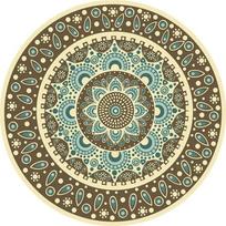 New Ethnic Persian Mandala Round Rug Floor Mat Cloakroom  and  Yoga  Non-slip Living Room 60cmx60cm