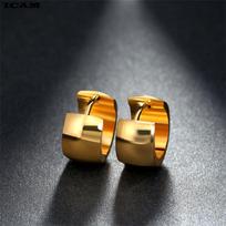 2pcs Black Rose Gold Color Tone Stainless Steel Hoop Earrings Round Loop Earring Men Women Big Size Hyperbole Jewelry gray