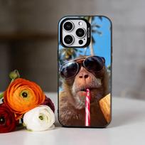 Mielas ir juokingas beždžionės telefono dėklas, skirtas iPhone 17,16,15,14,13,12,11 Plus,Pro Max,XS, Spalvotas Sidabrinis Juodas Dangtelis iPhone13PRO gray