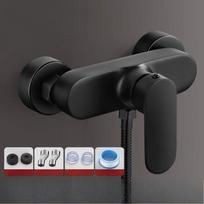 Bathtub mixing valve, bathroom simple shower set, bathtub faucet, no top sprinkler shower (as the picture,G1/2) black