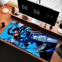 XXL Mouse Pad Anime Persona  Reload Mousepad Gaming Gamer Accessories MouseMat Office Soft Table Mat HD Printing Kawaii Deskpad 800x400x2mm blue