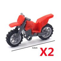 MOC Kariniai statybiniai kaladėlės Motociklas Visureigis Elektriniai Mini Kalnų Dviračiai Figūrėlė Žaislas Edukacinė Dovana PASIDARYK pats Kaladėlė A034 red