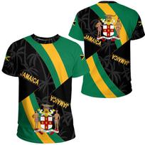 Jamaica Flag Map 3D Printed T Shirt For Men Clothes Fashion Male T-Shirt National Emblem Tshirt Independence Day Tee Women Tops L blue