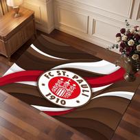 FC St. Pauli Football Print Crystal Velvet Rug, Comfortable Water Absorbent Non Slip Indoor Floor Carpet 40cmx60cm
