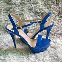 Moterims Atvirais Pirštais Basutės Stiletto Seksualūs Aukštakulniai Prabangūs Klubui 14cm Elegantiški Platforminiai Aukštakulniai 39 mėlyna