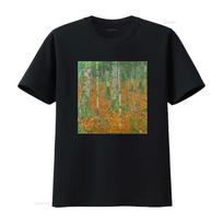 Birch Forest Gustav Klimt Painting T Shirt Art Fine Nouveau For Her Him Lover Vintage Casual Stylish Unisex Homme 4XL brown