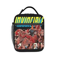 Invincible Cartoon Lunch Bag  Aesthetic Lunch Box For Child Office Portable Cooler Bag Waterproof Print Thermal Lunch Bags as picture black