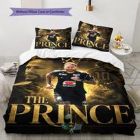 Neymar Jr The Prince Football Print 3‑piece Bedding Set, Duvet Cover+2 Pillowcases, Without Pillow Core or Comforter, Fan Bedroom Decor 135x200cm brown