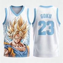 Dragon Ball Goku Super Saiyan Nr. 23 Krepšinio marškinėliai Vyrams 3D spausdinimas Sportinis liemenė Balta Auksinė gradiento Anime gatvės apranga Marškinėliai be rankovių 5XL gray