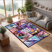 GTA Crystal Velvet Rug, Soft Anti‑Slip Crystal Velvet Carpet for Living Room Bedroom Home Decor 80cmx120cm