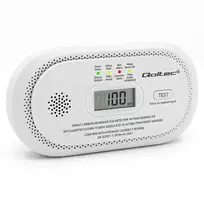 Qoltec Certified Wireless Carbon Monoxide (CO) Detector | CO detector | 10-year sensor life | 85dB alarm | LCD | LEDs