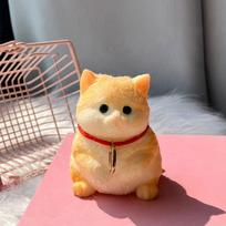 Cute Big Kitty Cat Taba Silicone Fuzzy Super Big Cat Kitten Handmade Squeeze Toy Mochi Toy Hand Relax Stress Release Gift
