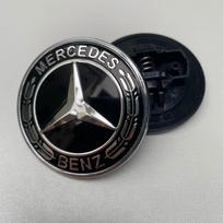 ABS Car Logo  For Mercedes Benz W211 W205 W213 W203 C218 A207 CLA CLS E Class Flat Hood Emblem Sticker Front BadgeAccessories