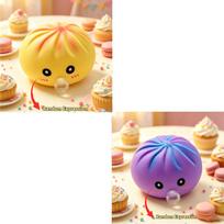 Viral Bubble Blowing Dumpling Squishy Toy Slow Rising Fidget Squeeze Portable Stress Reliever Party Favors Cute Cartoon Gifts