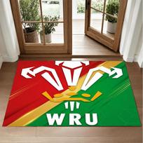 Wales Rugby Design Crystal Velvet Rug Soft Decorative Mat for Bedroom Entrance 40cmx60cm