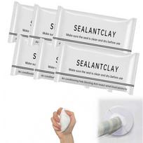 6 Pack Moldable Sealant Clay, White Fast Drying Sealant Mastic, Repair Sealing Putty for Drain Pipe Connections, Wall Holes white