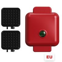 Convenient Waffle Donut Maker Non-Stick Breakfast Machine Electric Sandwich Pan  Kitchen Red Waffle Cake EU black