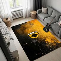 AEK FC Dynamic Line Geometric Area Rug, Non Slip Floor Mat, Eagle Shield Print Carpet for Living Room Bedroom 100x150cm( 39x59in)