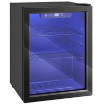 Vyno šaldytuvas su dvigubomis stiklo durimis, 4–16 °C, juodas, 43 × 41,5 × 57,5 cm, 16 butelių