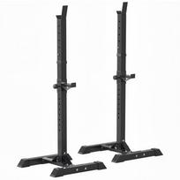 Štangos stovų komplektas, reguliuojamo aukščio, iki 150 kg, juodas, 50 × 49 × 124–154 cm, 2 vnt.