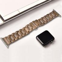Tikra medinė apyrankė Apple Watch laikrodžiui - Metalinis jungiklis Drugelio užsegimas Patvari asmeniška apyrankė iWatch S10/9/8/7/6/5/4/3/2/1/SE/Ultra/U2 46MM for S10 gray
