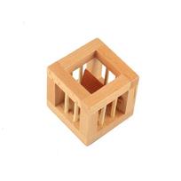 Classic Wooden Unlock Toys Kong Ming Lock Lu Ban Lock IQ Brain Teaser Game Decompress Educational Toys for Adults Kids Gifts brown