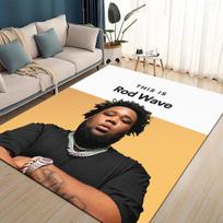 HOT Rod Wave 3D Print Rapper Star Rug Carpet for Living Room Bedroom Home Decor,kids Play Non-slip for Sofa Doormat 40x60cm( 15x23in ) beige