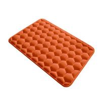 Memory Foam Bath Mat Absorbent Bathroom Rug Honeycomb Quick Drying Anti Slip Bath Rug for Bathroom Kitchen Bedroom Use 50*80cm orange