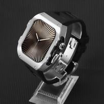 Prabangus modifikavimo rinkinys Apple Watch 10 46mm 42mm drugelio sagtimi nerūdijančio plieno korpusas Iwatch Ultra2 1 49mm fluororibui iwatch 10 46mm gray