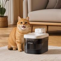 2l Wireless Automatic Cat Water Fountain With Filters, Ultra Quiet 2500mah Battery-powered Pet Water Dispenser For Cats Dogs juoda